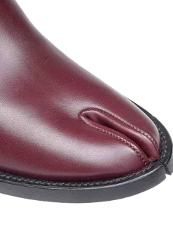 Stivale Texano Tabi In Pelle Colore Bordeaux