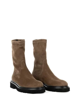 Stivaletto Cacao In Suede Elasticizzato