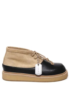 Stivaletto In Pelle E Camoscio