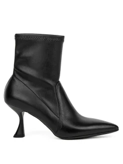 Stivaletto Nero In Pelle Elasticizzato
