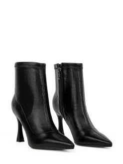 Stivaletto Nero In Pelle Stretch