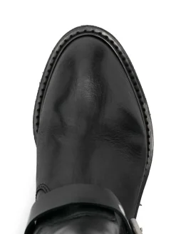 Stivali biker alti in pelle