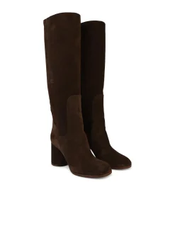 Stivali Cleo in pelle scamosciata marrone