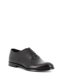 Stringate Oxford in pelle spazzolata nera