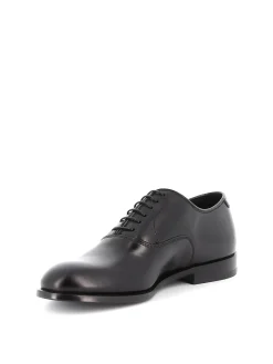 Stringate Oxford in pelle spazzolata nera