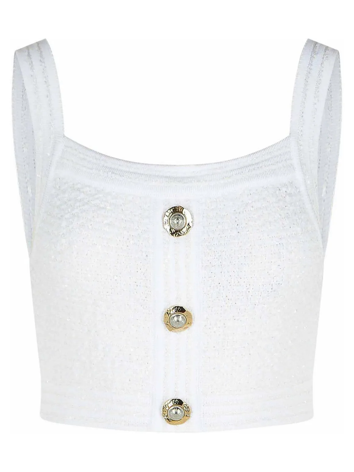 Top di miscela di cotone bianco