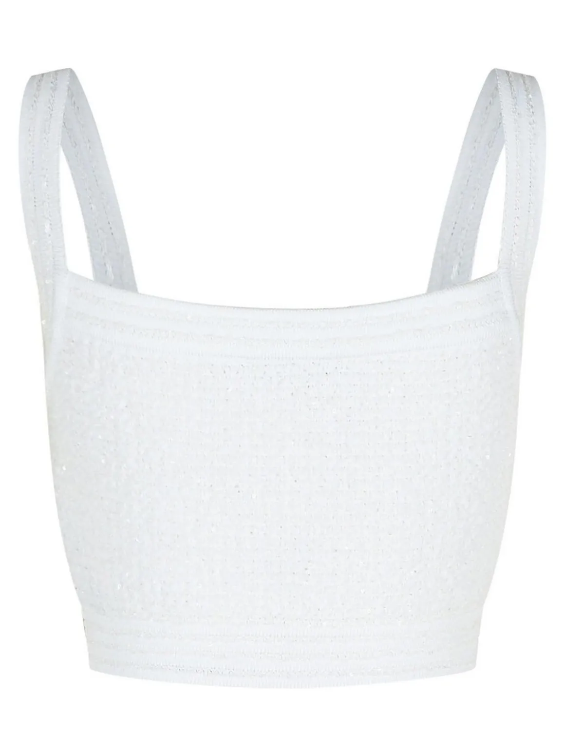 Top di miscela di cotone bianco