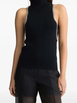 Top in maglia nera