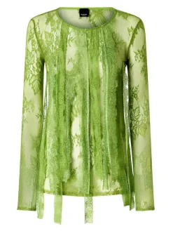 Top in pizzo verde