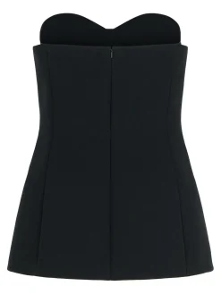 Top in poliestere nero Ayla