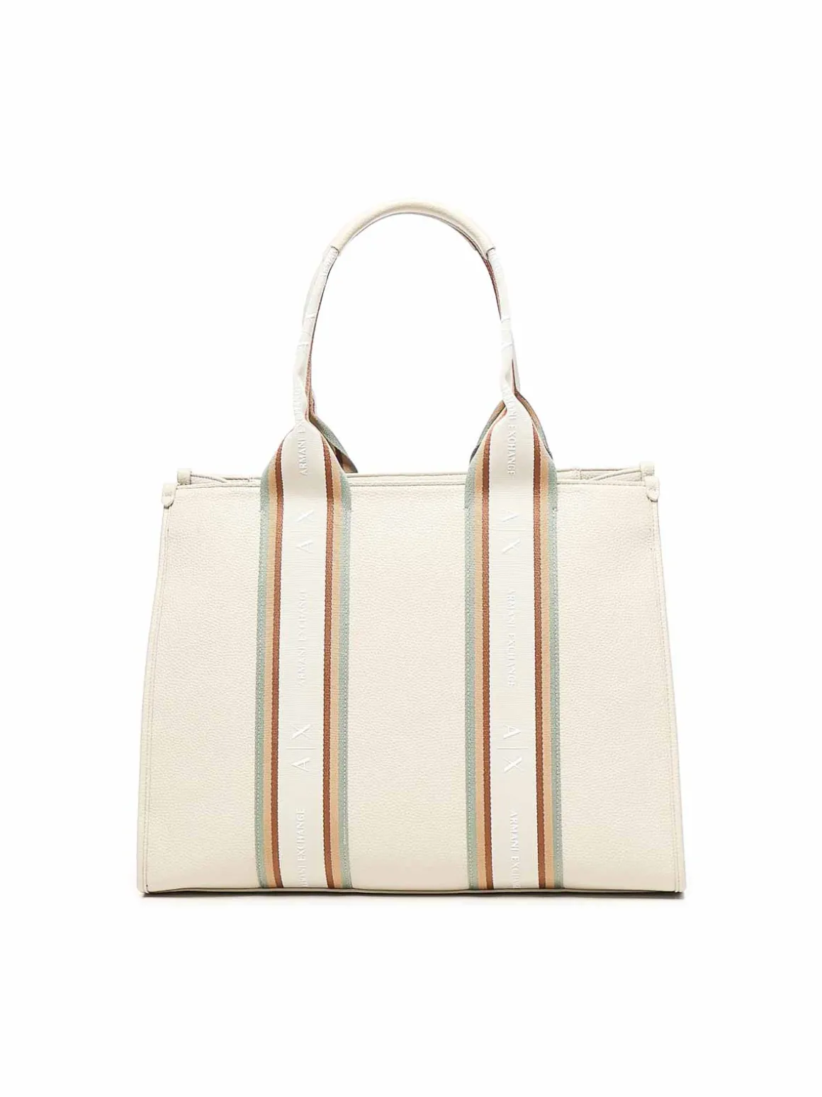 Tote bag con bande contrastanti