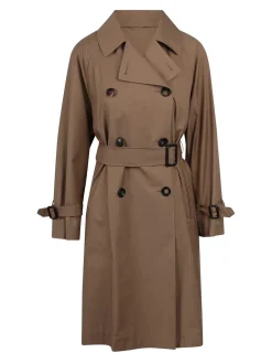 Trench midi in twill antigoccia