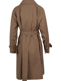 Trench midi in twill antigoccia