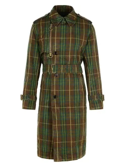 Trench in cotone verde scuro