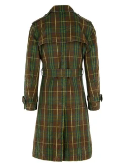 Trench in cotone verde scuro