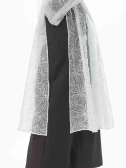 Trench Organza Ricamo Orchidee Seta