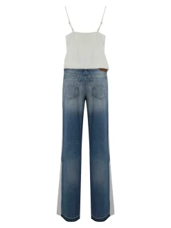 Trompe-Loeil salta in denim e crepe
