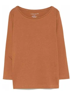 T-shirt a maniche lunghe in cotone arancione