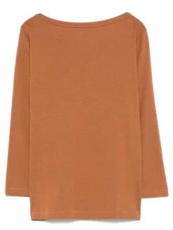 T-shirt a maniche lunghe in cotone arancione