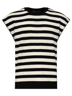 T-shirt kimono in maglia a strisce
