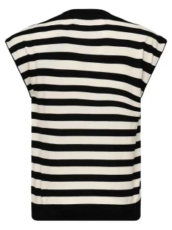 T-shirt kimono in maglia a strisce