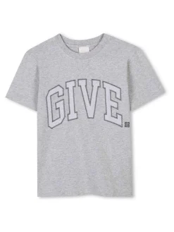 T-shirt a logo in mesh ricamato
