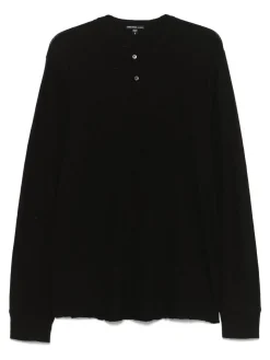 T-shirt a maniche lunghe in maglia nero