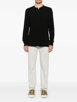 T-shirt a maniche lunghe in maglia nero