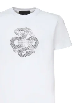 T-shirt con logo di strass