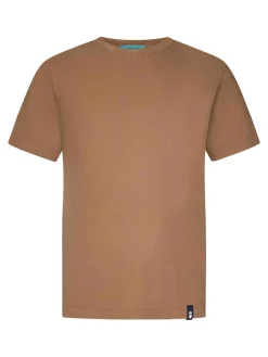 T-shirt del collo a maniche corte color fango