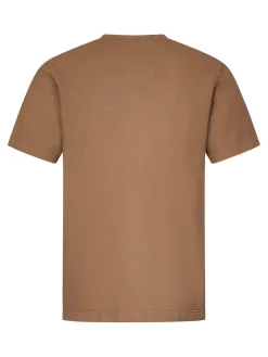 T-shirt del collo a maniche corte color fango