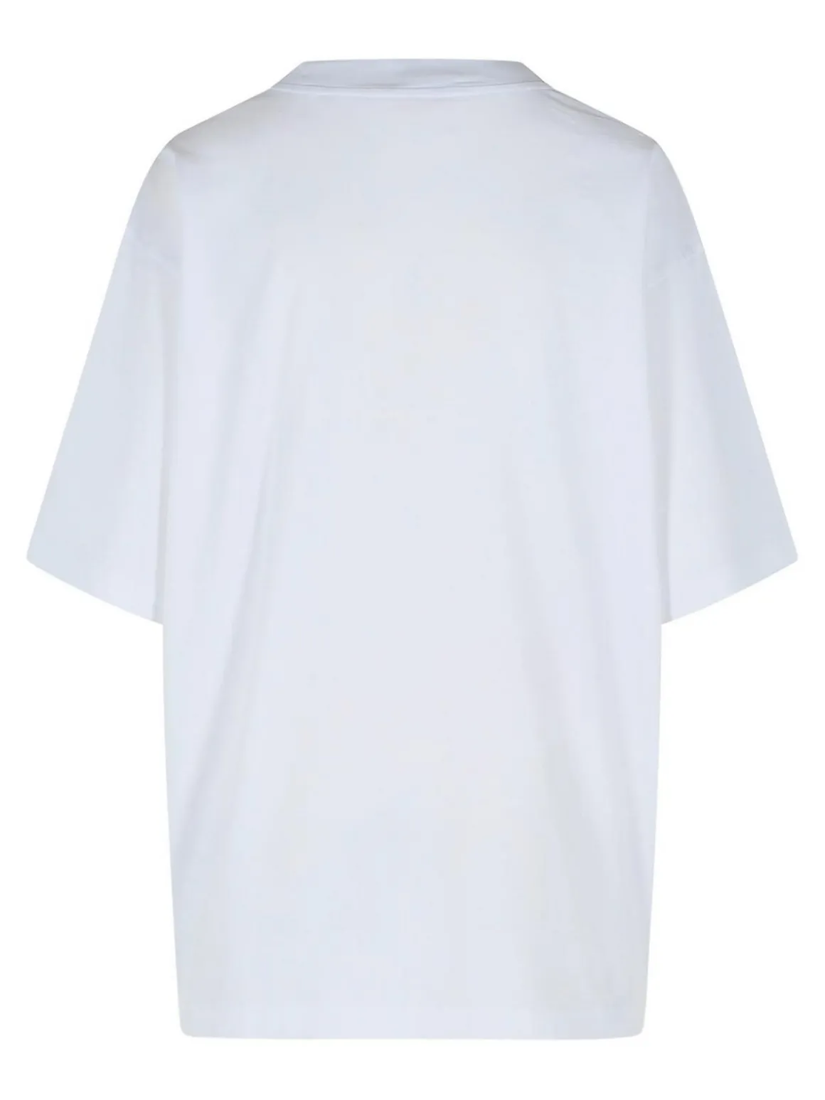 T-shirt di cotone bianco con stampa tulipica