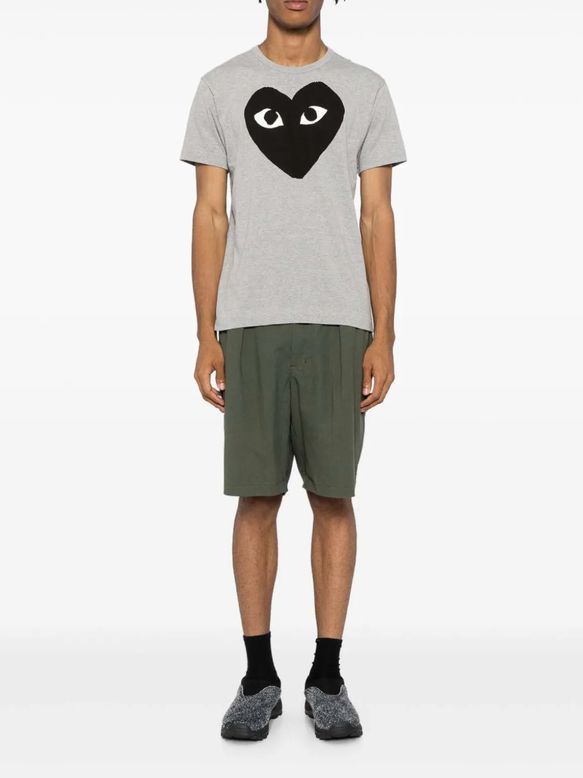 T-shirt di cotone del cuore nero