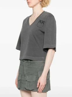T-shirt di cotone in grigio