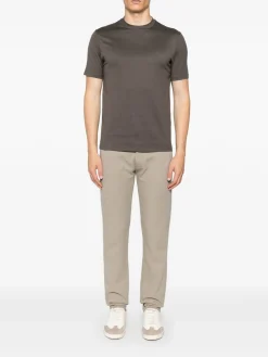 T-shirt di viaggio essenziale beige in cotone
