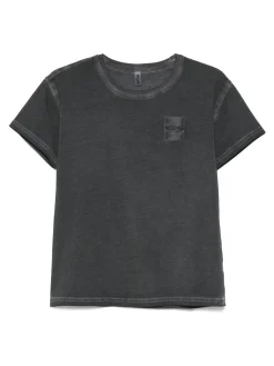 T-shirt in cotone grigio scuro con logo