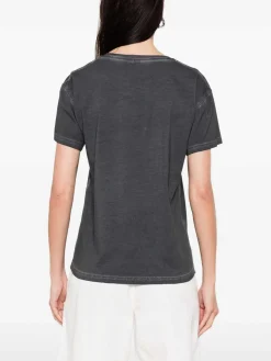 T-shirt in cotone grigio scuro con logo