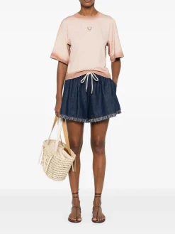 T-shirt in cotone rosa blush di trofei