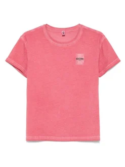 T-shirt in cotone rosso chiaro con logo