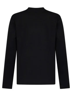 T-shirt in maglia nera a maniche lunghe