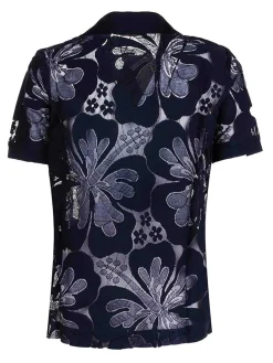 T-Shirt In Pizzo Disegno A Fiore