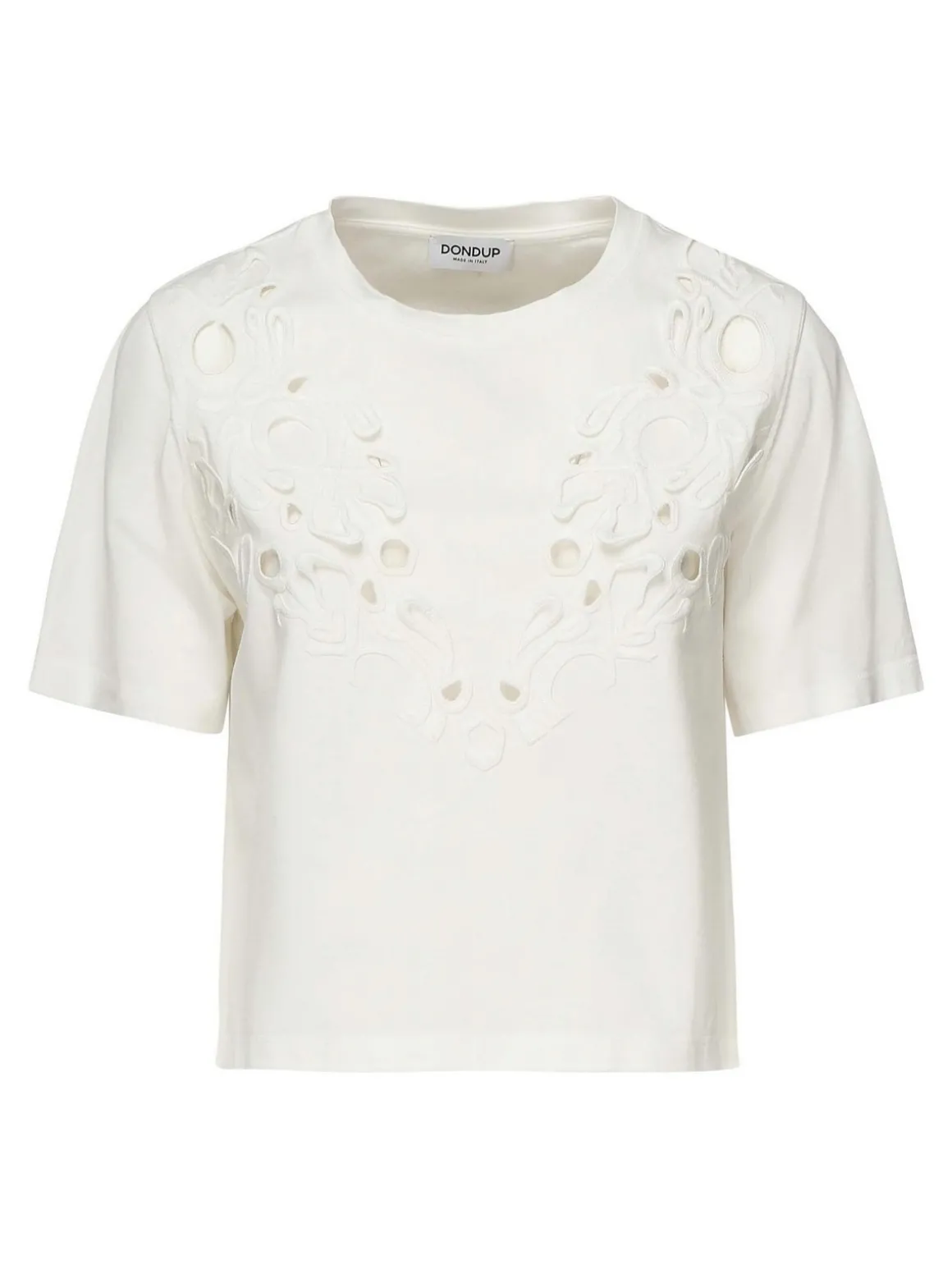 T-shirt ritagliata in maglia di cotone