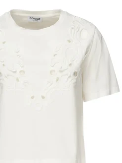 T-shirt ritagliata in maglia di cotone