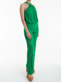 Tuta in pizzo con scollo tondo