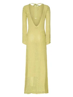 Vestito a maglia a pizzo lungo