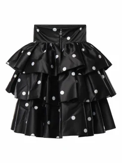 Vestito a pois satinato corto