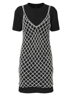 Vestito a T-shirt con paillettes