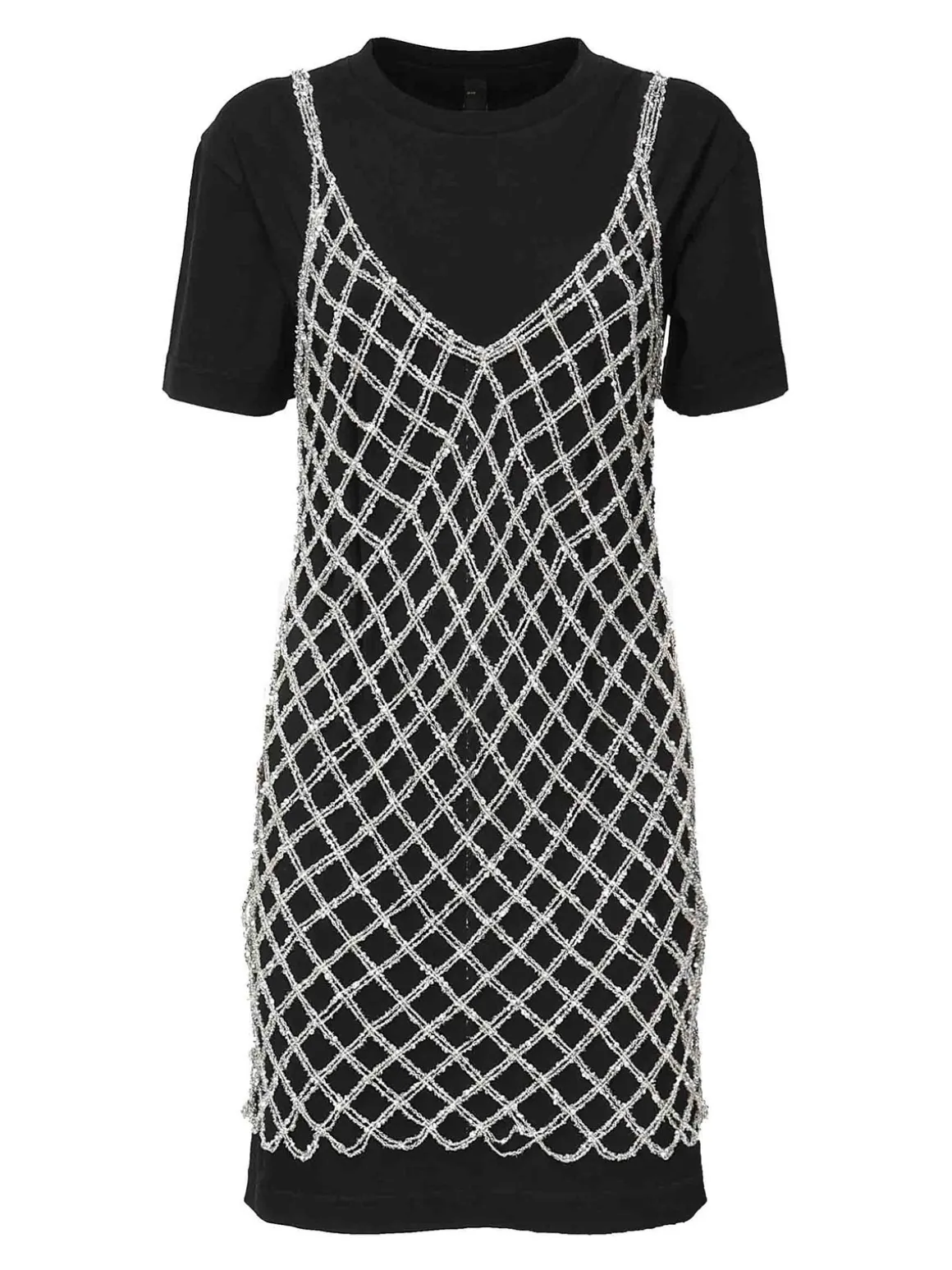 Vestito a T-shirt con paillettes