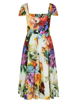 Vestito di cotone multicolore Fiorato