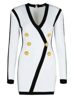 Vestito di miscela viscosa bianca